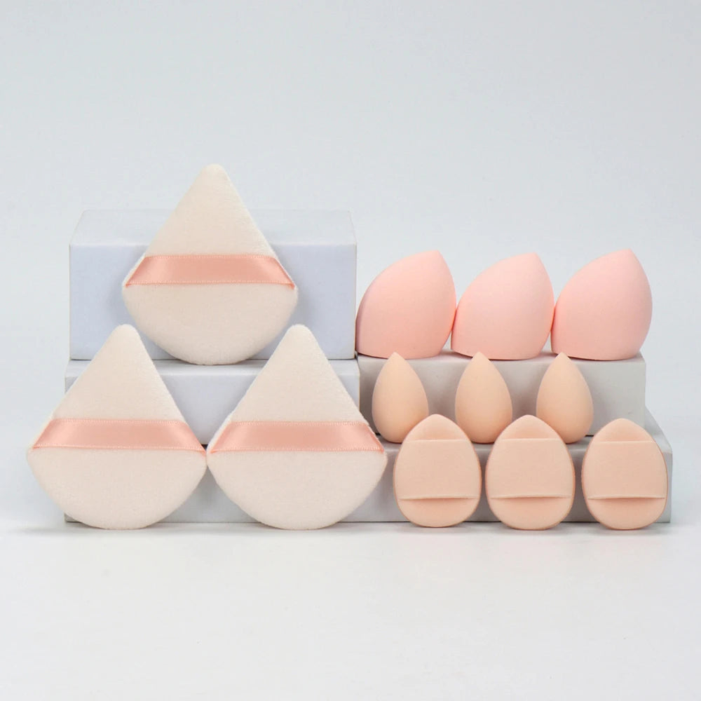 12pcs Makeup Sponge Set | Velvet Triangle Powder Puff for Foundation detail view