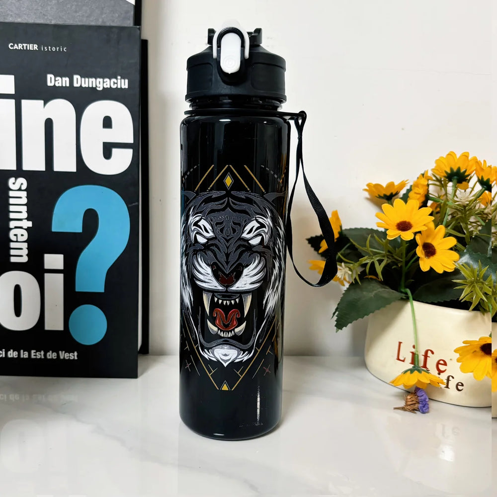 Cute Lion Tiger Cow Pattern 750ml Water Cup Portable for School Gym Camping Gift for lifestyle view