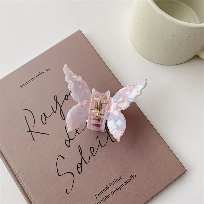 New Vintage Acetate Hair Claw Clip Sweet Butterfly Hair Clip Hairpin Barrettes Tren additional angle