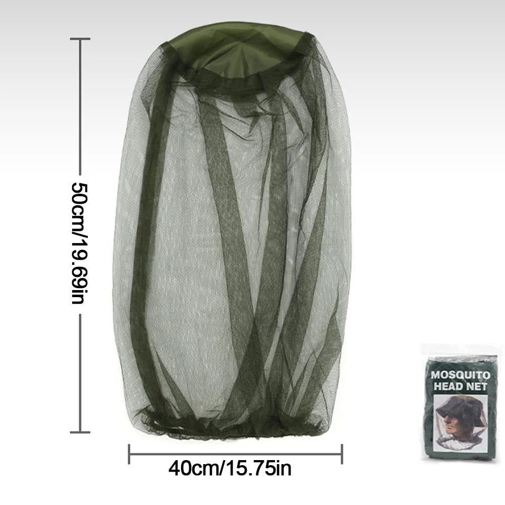 Fishing Mosquito Head Net | Bug Mesh Face Protector for Camping close-up view