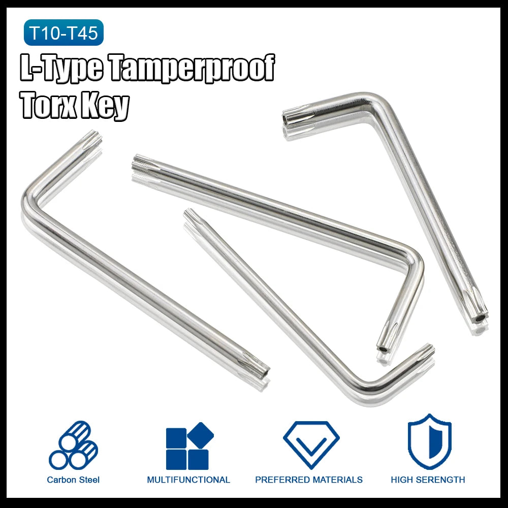 Torx Key Wrench Set L-Type Star Wrenches | Nickel Plated Security Tool Set alternate view