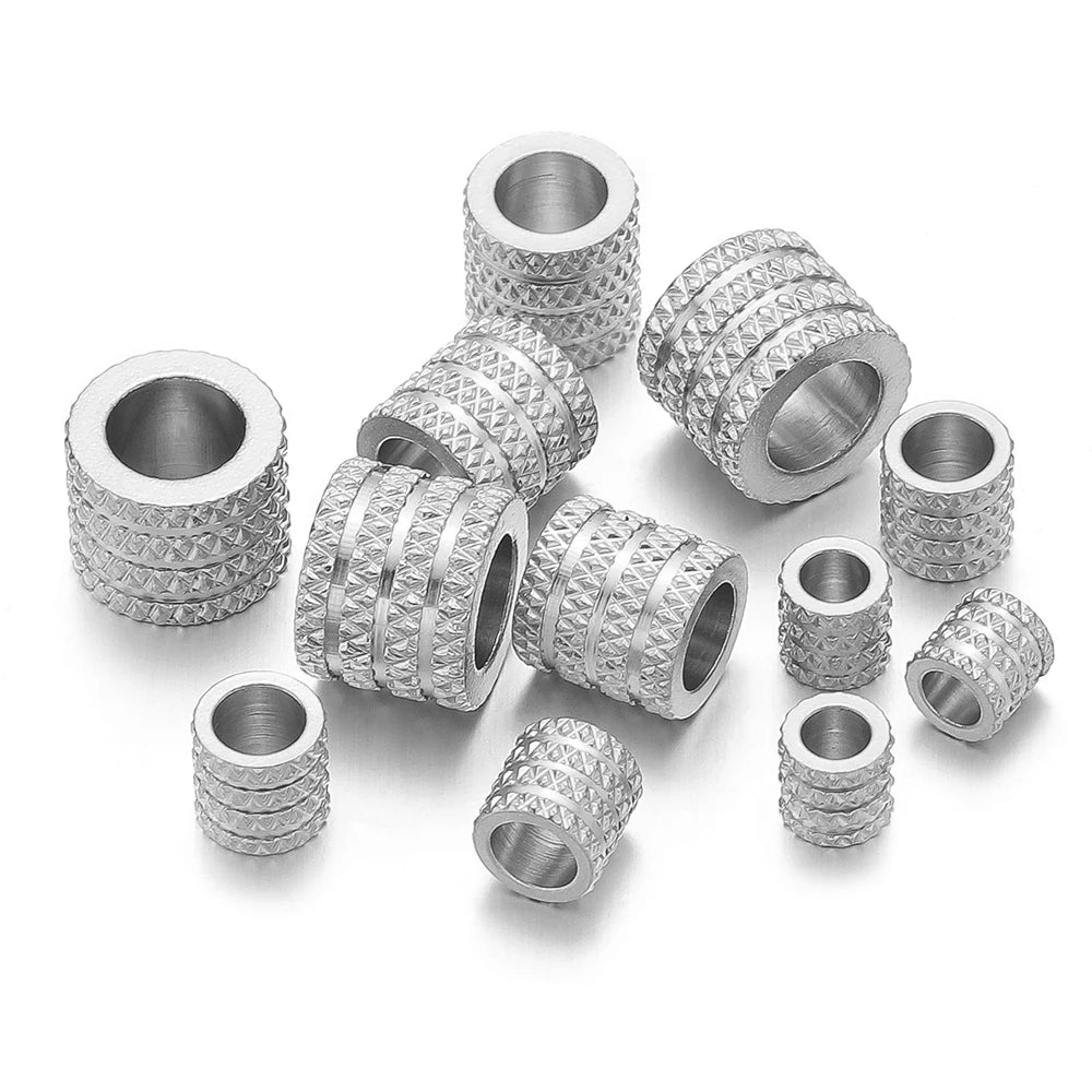 10Pcs Stainless Steel Big Hole Spacer Beads | DIY Jewelry Findings for Bracelets and alternate view