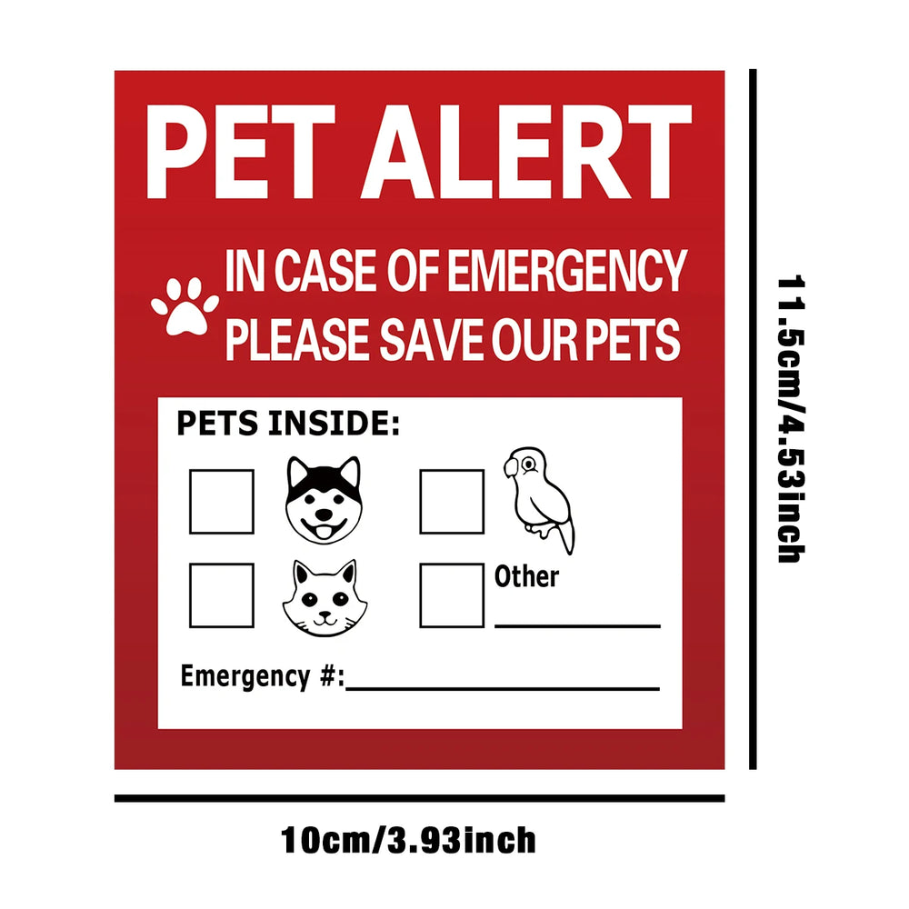 Pet Alert Stickers | Emergency Pet Rescue Window Decals (4 Pack) alternate view