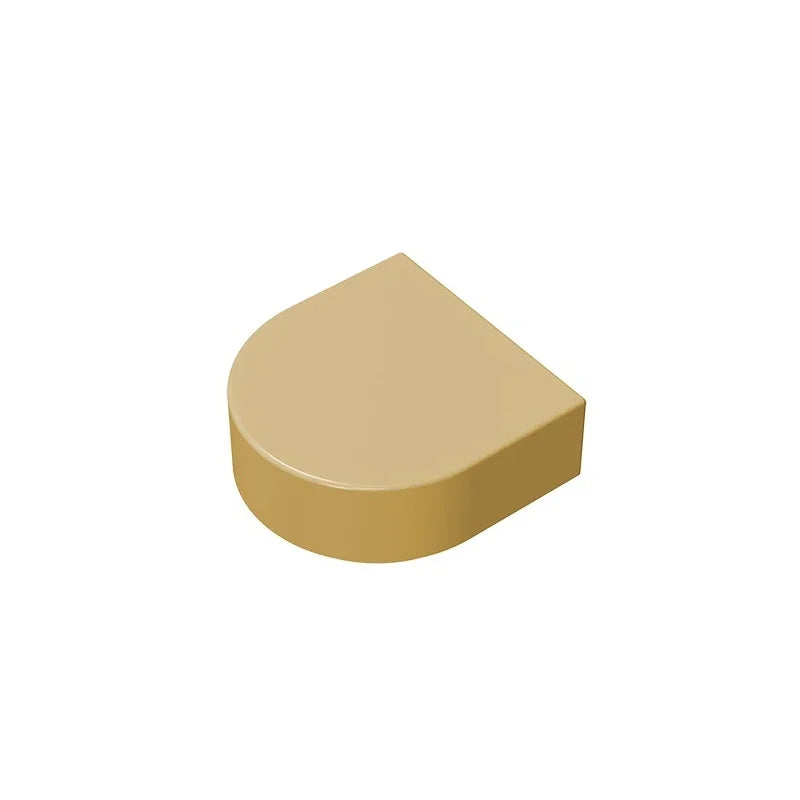 Gobricks Tile Round 1 x 1 Half Circle Extended | Compatible Brick Building Block alternate view