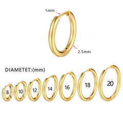 2022 New Simple Stainless Steel Small Hoop Earrings for Women Men Cartilage Ear Pierci close-up view