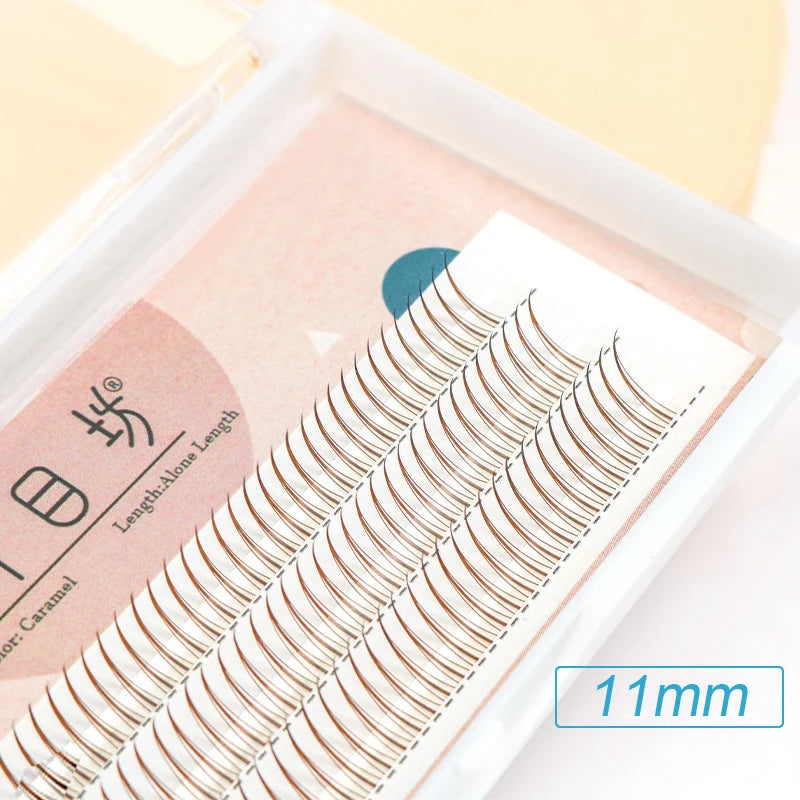 Brown Lashes A Type False Eyelashes 8-12mm | Natural Fairy Lash Clusters for Korean M alternate view