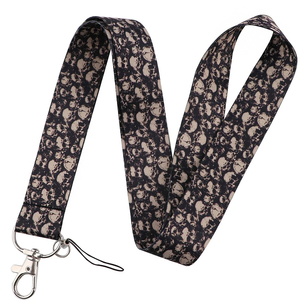 Human Skeleton Lanyard Card Holder Neck Strap for key ID Card Phone Straps Badge Holde close-up view