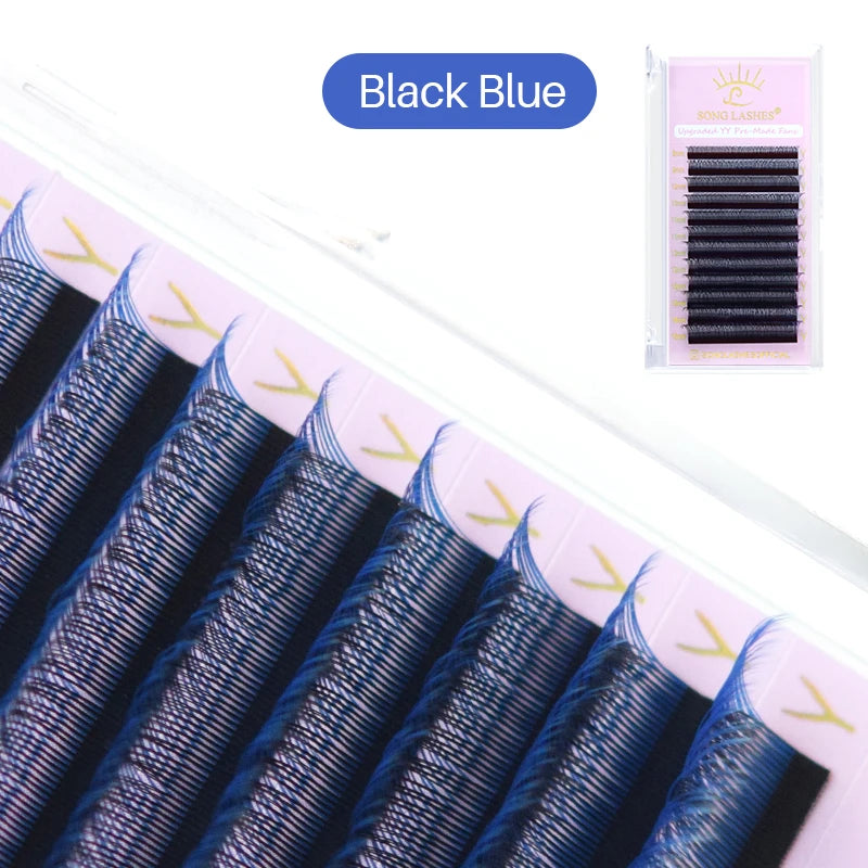 SONG LASHES Y Shape Ombre Color Lashes  Two tip C/D Curl Premade Volume Lashes Individual Eyelash Extension Supplies