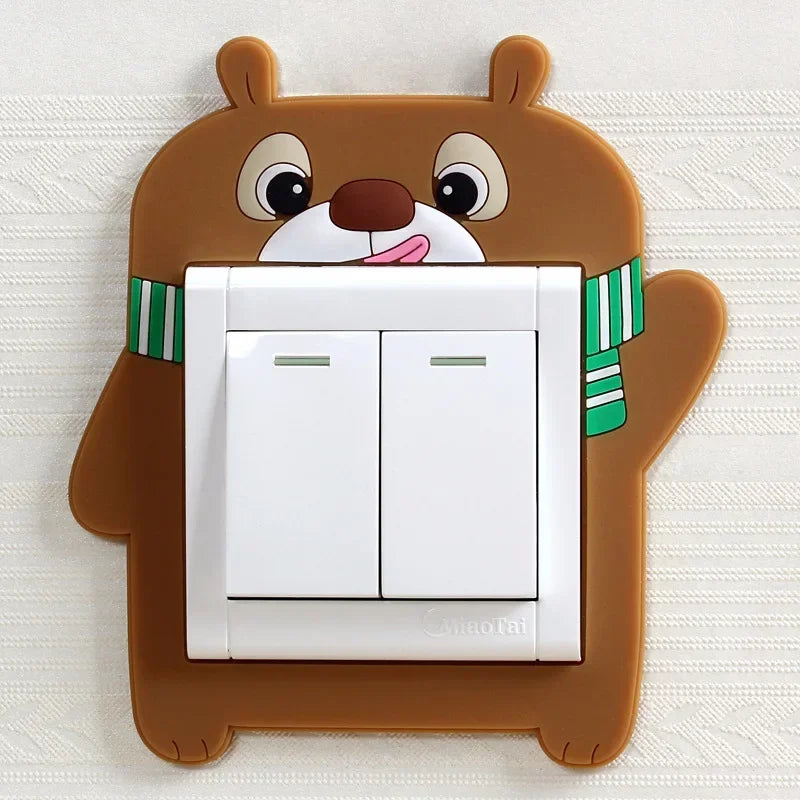 Luminous Silicone Switch Cover | Kawaii Cartoon Animal 3D Sticker for Kids Room alternate view