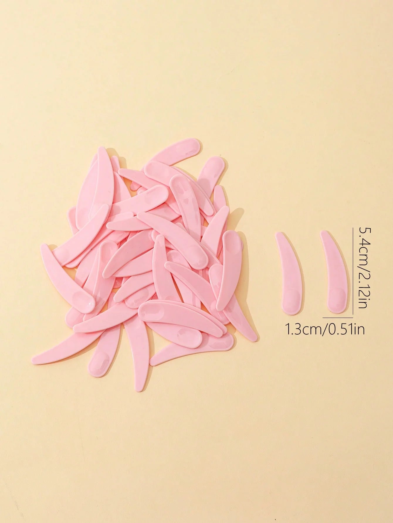Plastic Face Cream Spoon Set | 50-Pack Crescent Spoons for Skincare detail view