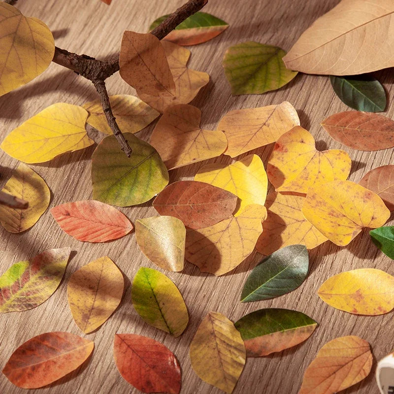 Leaf Washi Paper Stickers | 50-Pack DIY Scrapbooking Decor lifestyle view