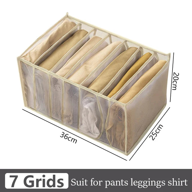 Jeans Organization Storage Box | Closet Drawer Organizer for Pants and Clothing close-up view