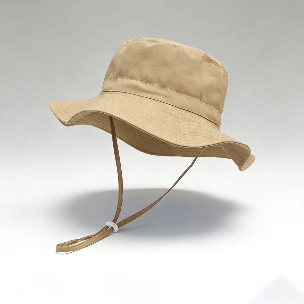 Solid Color Kids Fisherman Hat | Unisex Summer Sun Protection Hat close-up view