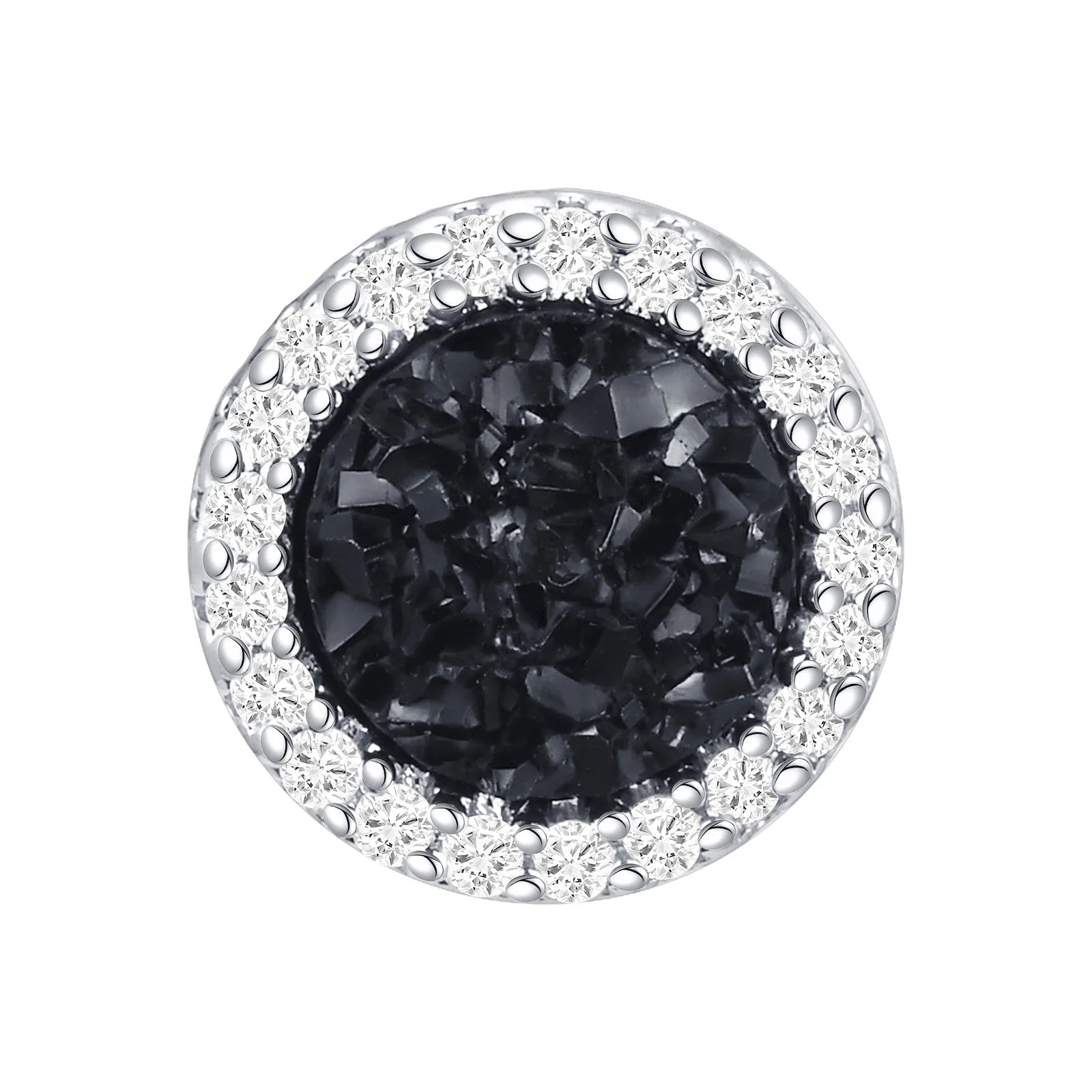 Vnox Black Crystal Round Circle Earrings for Men, Full Blue CZ Stone Ring Stud Earrin lifestyle view