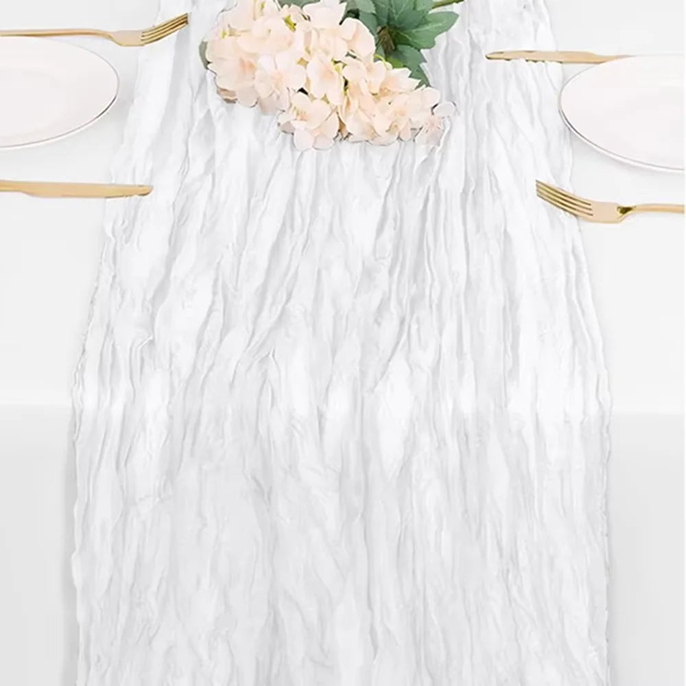 Table Runner Cheesecloth Gauze Rustic Boho Cheese Cloth Wedding Bridal Shower Birthda alternate view