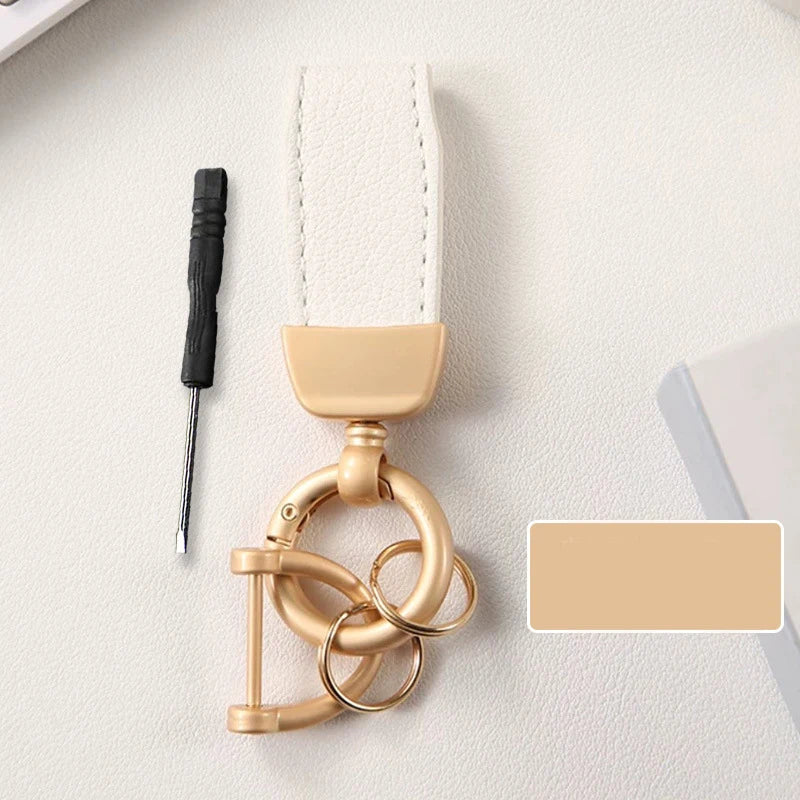 Luxury Suede Leather Flip Fur Keychain | Car Key Accessory alternate view
