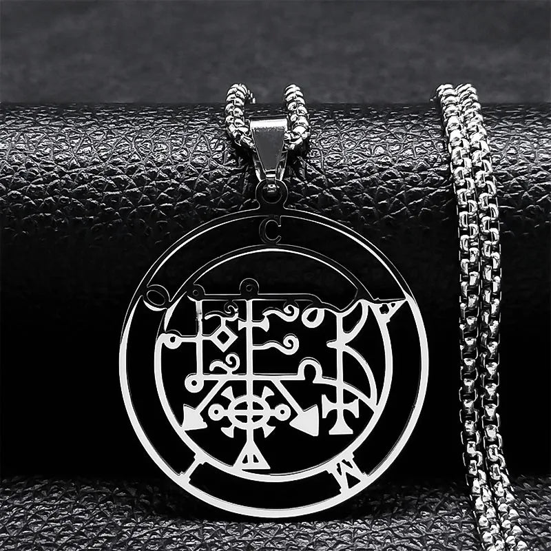 Astaroth Sigil Goetia Stainless Steel Necklace Solomon Demon Seal Satan Sigil satan additional angle