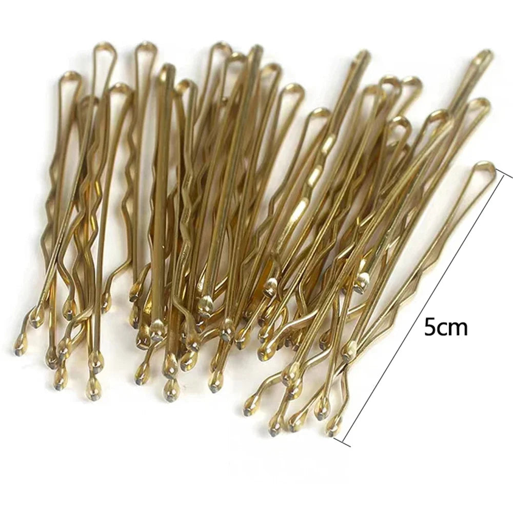 24pcs/set Simple Black Wavy Hairpins Reusable Non Slip Metal Invisible Bobby Pins S additional angle