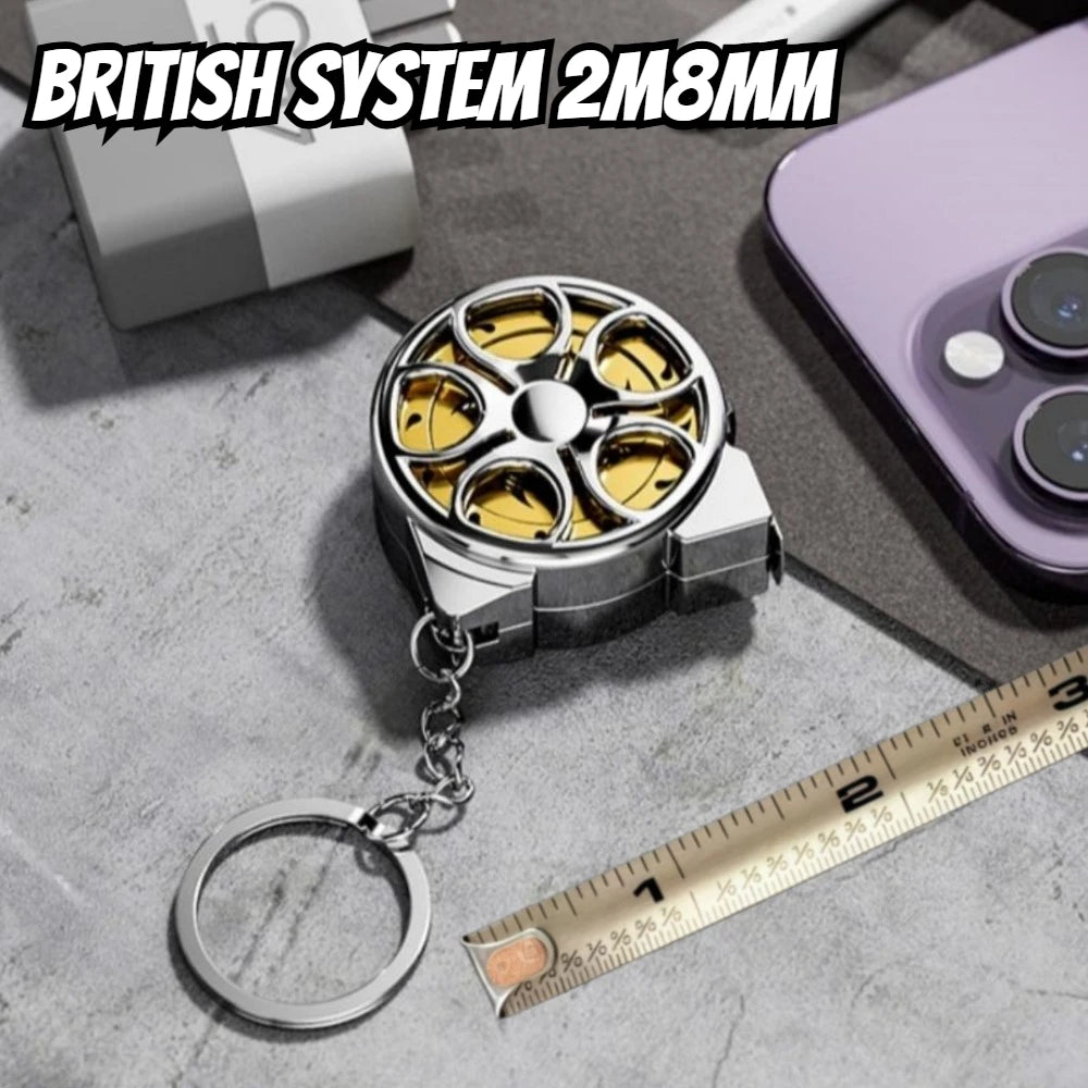 Portable Mini Tape Measure Retractable 2m Mild Steel Keychain Design Small Household M close-up view