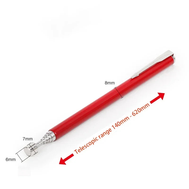 Telescopic Magnetic Pickup Tool | Mini Portable Retractable Magnet Pen for Screws and close-up view