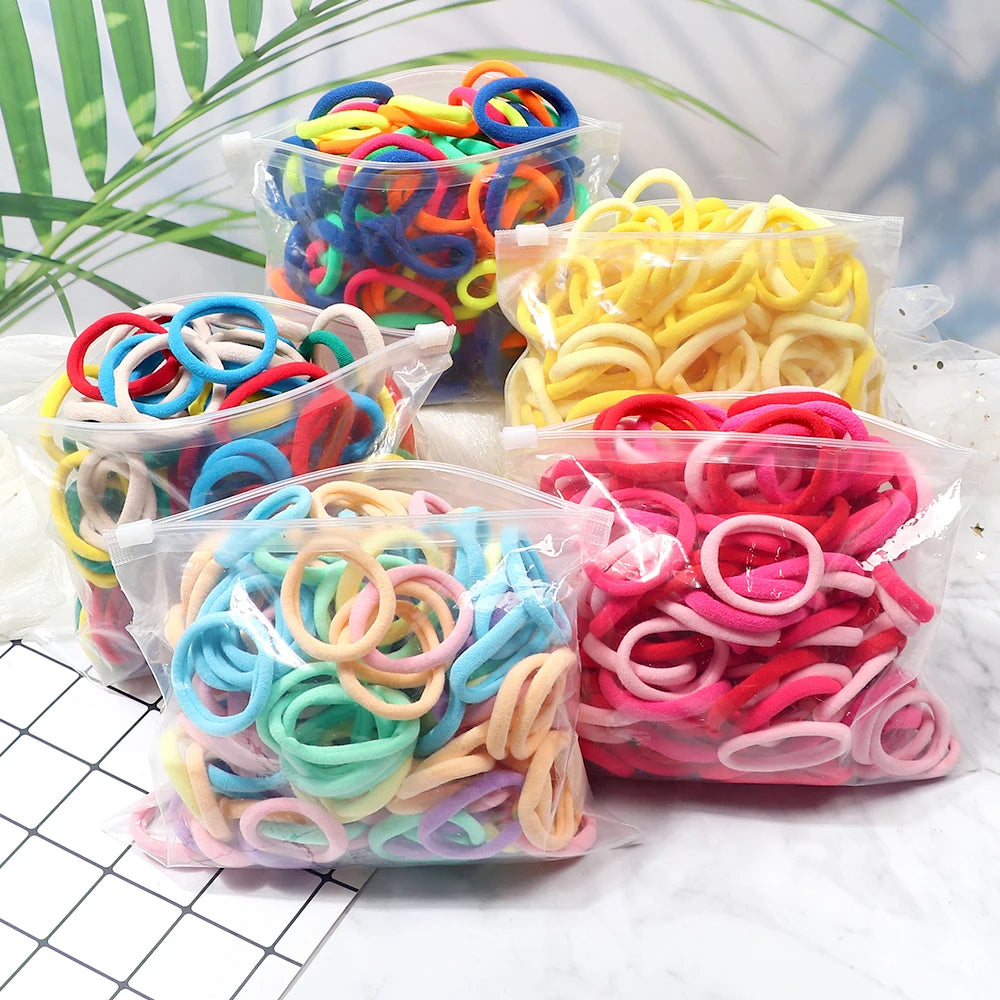 51 Colors Basic Elastic Hair Band for Girls 20/30/50PCS 4cm Simple Solid Color Headband detail view