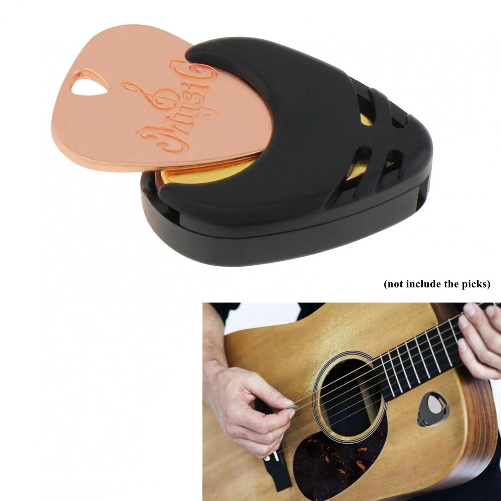 5pcs Guitar Picks Holder Plastic Stick-on Guitar Pick Case Electric Guitar Accessor additional angle