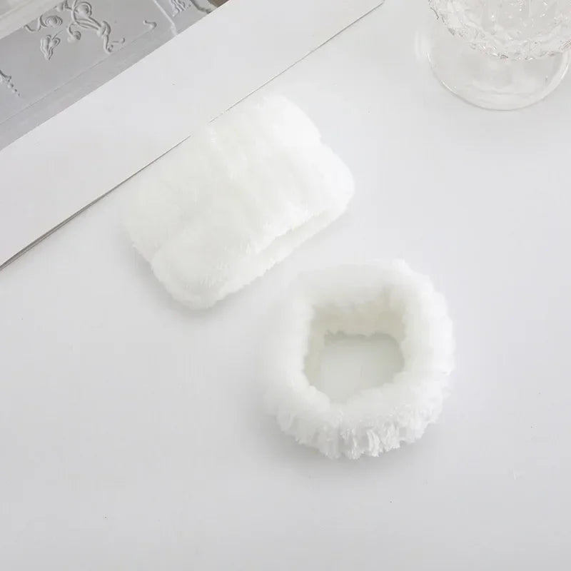 Soft Coral Fleece Headband Women Makeup Wash Face Spa Elastic Hair Band Fashion Female Girls Hair Accessories Wrist Washband