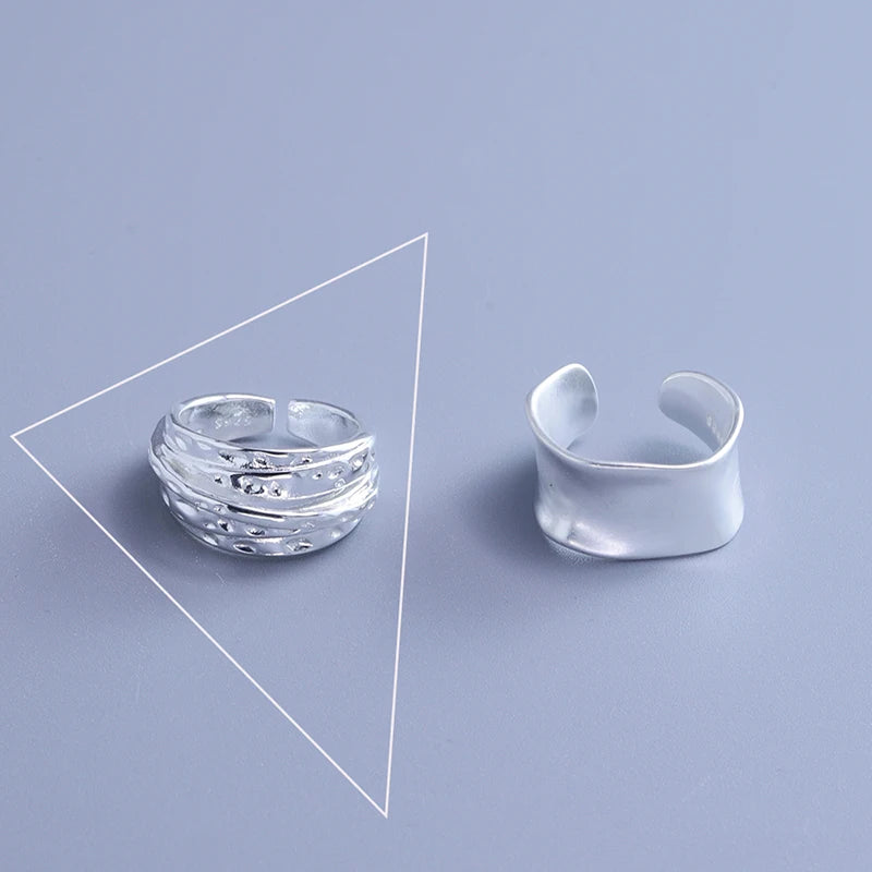 VENTFILLE 925 Sterling Silver Irregular Ring for Women Geometry Versatile Minimalism Acc detail view