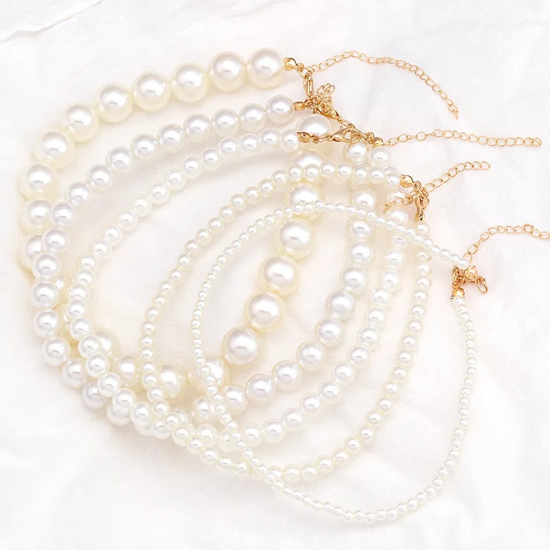 Imitation Pearl Necklace Adjustable Elegant Irregular Beads New Trend Date Wedding Pa lifestyle view