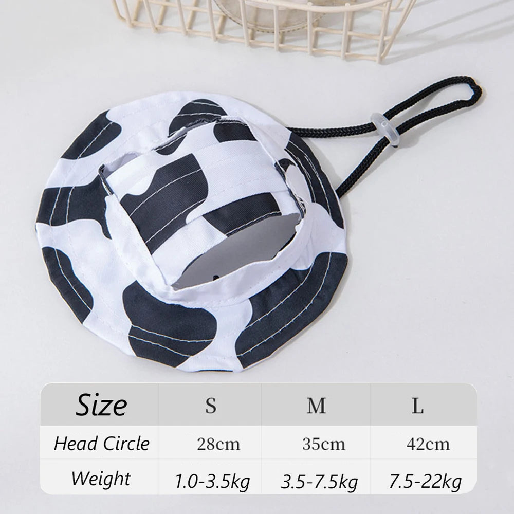 Cute Print Dog Hat for Small Medium Dogs | Adjustable Pet Cap for Pug Corgi Dachshund detail view