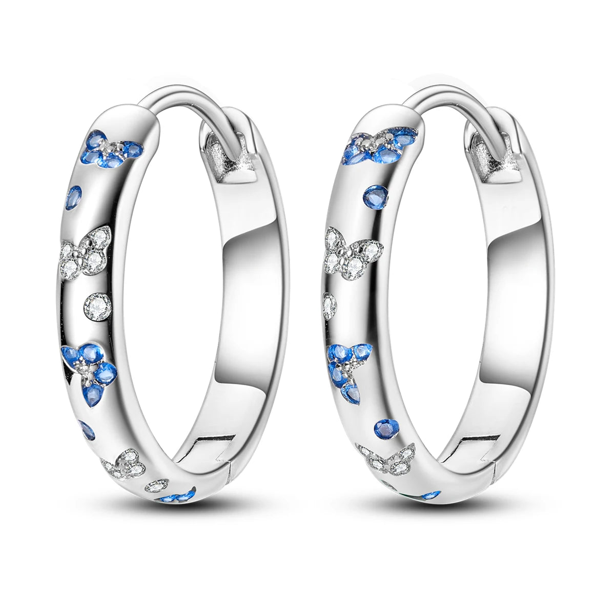 925 Sterling Silver Hoop Earrings with Zircon | Classic U-Shaped Women Jewelry