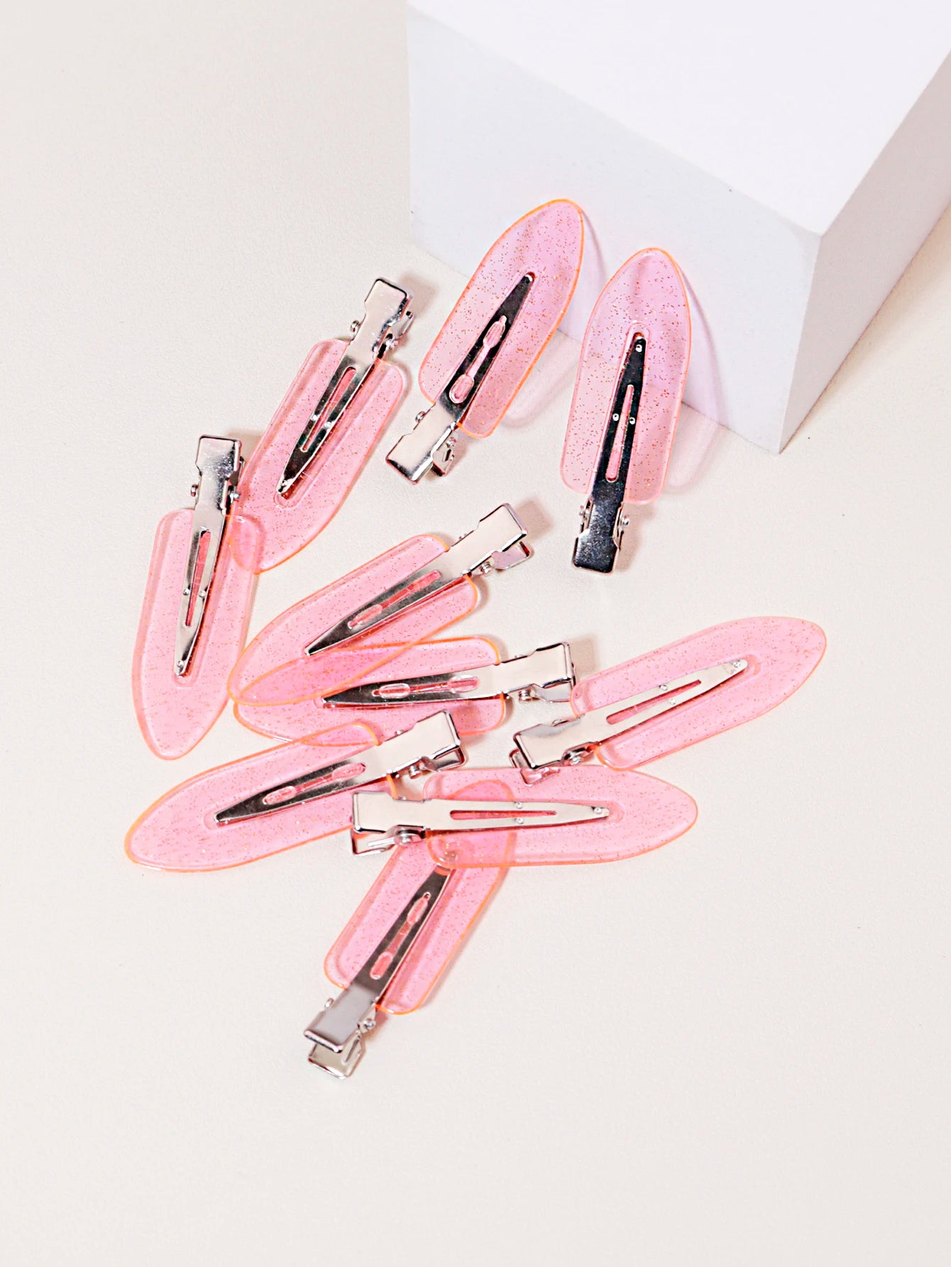 10pcs Seamless Fashion Girl Transparent Hair Clips, Makeup Facial Accessory Clips Styling Hair Clips