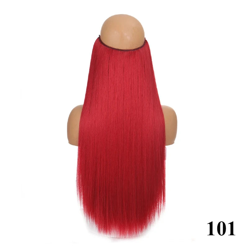 Fish line hair extension piece | 40cm 50cm 60cm straight and curly daily wear for wom alternate view
