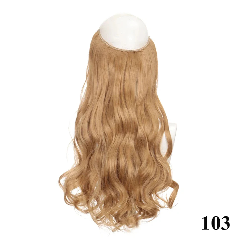 Fish line hair extension piece | 40cm 50cm 60cm straight and curly daily wear for wom alternate view