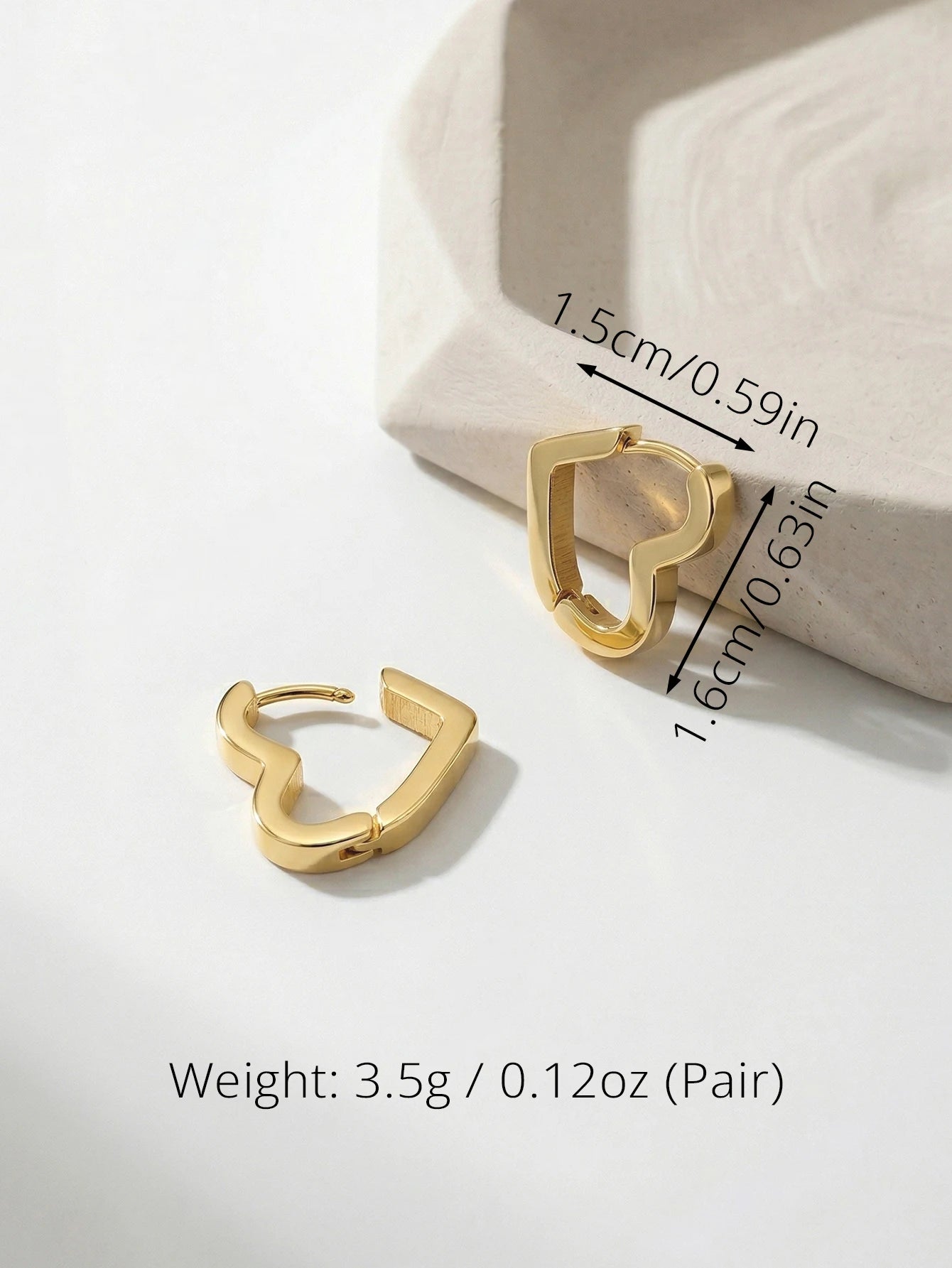 Unisex Stainless Steel Rectangular Hoop Earrings for Men Women Punk Rock Triangle Huggie detail view