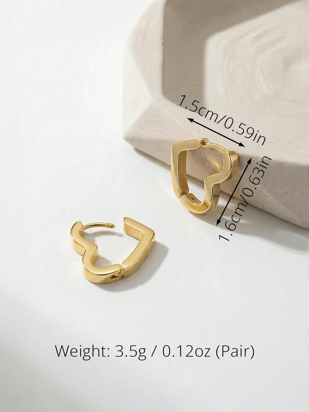 Unisex Stainless Steel Rectangular Hoop Earrings for Men Women Punk Rock Triangle Huggie detail view