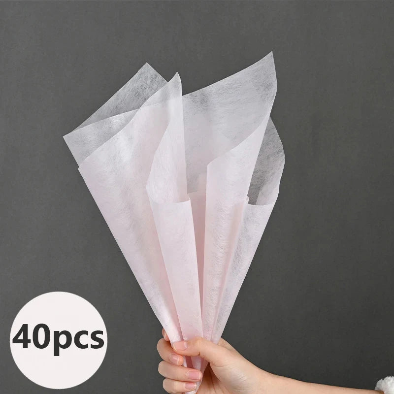 40pcs Milk Cotton Tissue Paper for Flower Wrapping | DIY Bouquet Craft Supplies detail view