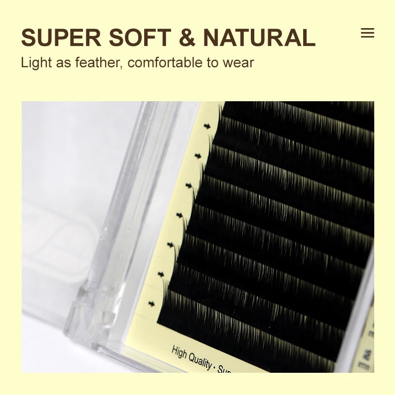 NATUHANA Bottom Eyelashes Extension | Natural J/B/C Curl Mix for Salon Use additional angle