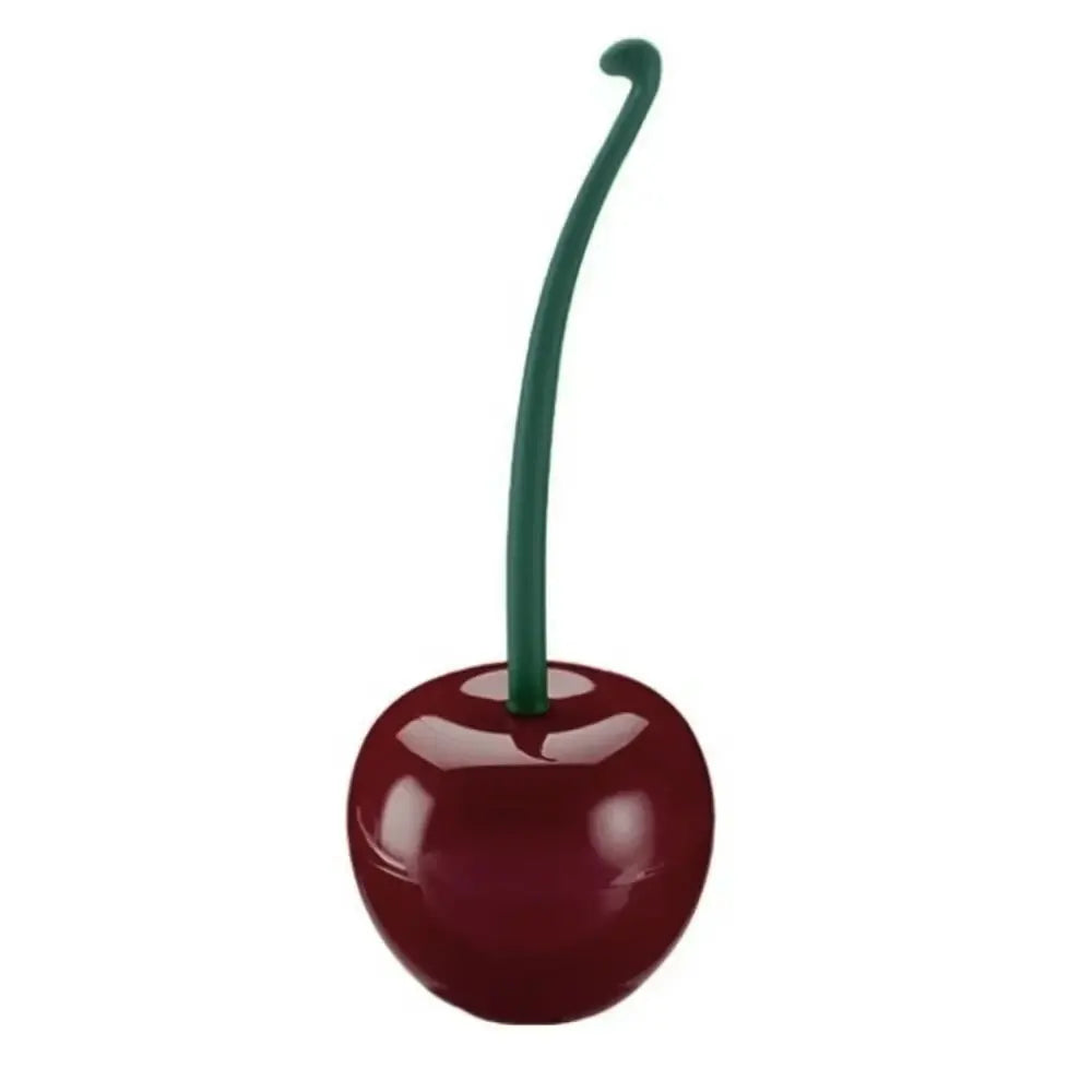 1pc Red Toilet Brush Creative Lovely Cherry Shape Lavatory Toilet Brush Holder Set To lifestyle view