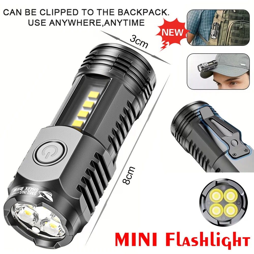 LED Tactical Flashlight P50 Telescopic Zoom Rechargeable close-up view