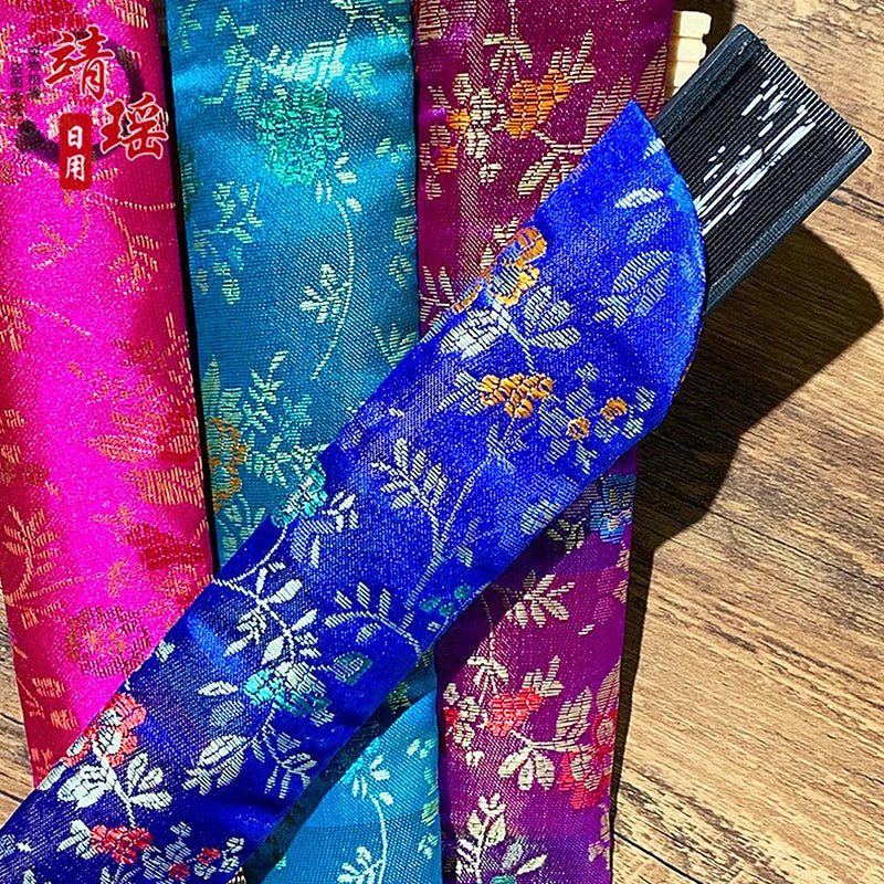 Embroidered Folding Fan Cover Pouch | Silk Fan Protector alternate view