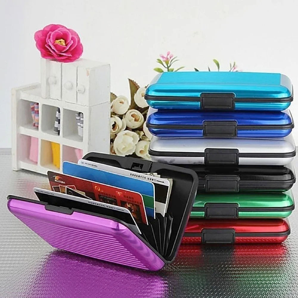 Metal Credit Card Holder | Slim RFID Wallet for Men and Women close-up view