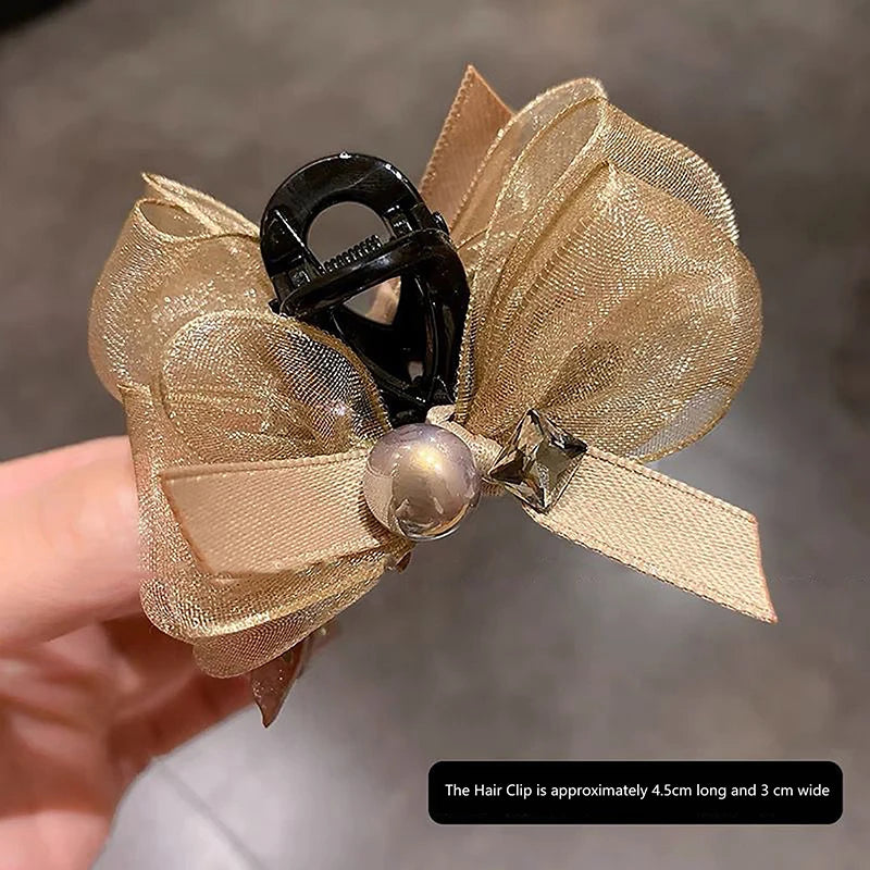 New Elegant Bowknot Hairpin For Women Girls Sweet Bowknot Barrettes Fashion Small Hair Claw Versatile Hair Accessories Gifts