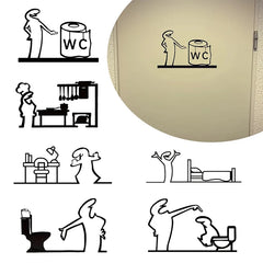 La Linea Minimalist Line Art Stickers | Modern Home Decor Door Decal