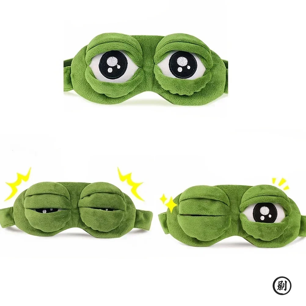 3D Frog Sleep Mask | Creative Cartoon Soft Travel Blindfold detail view