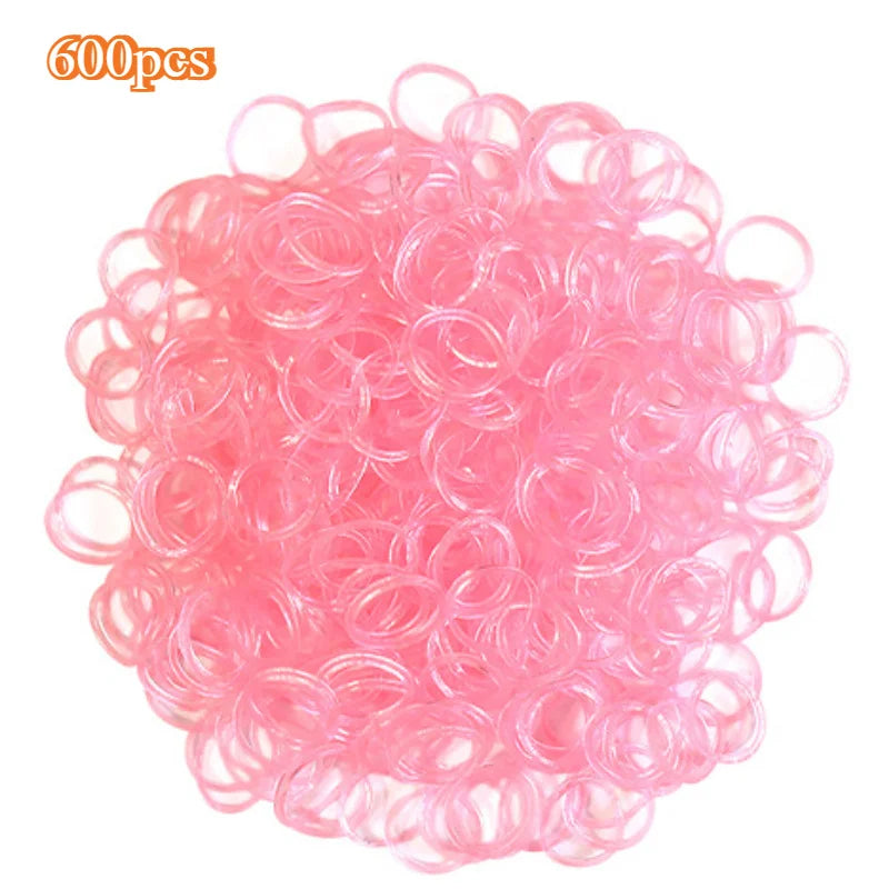 600pcs Colorful Loom Band DIY Bracelet Luminous Transparent Rubber Band Rainbow Cir additional angle