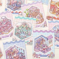 Mr.Paper 24Pcs/Book Zoo Class Goodnight Life Island Series Diorama Sticker Book Cute alternate view