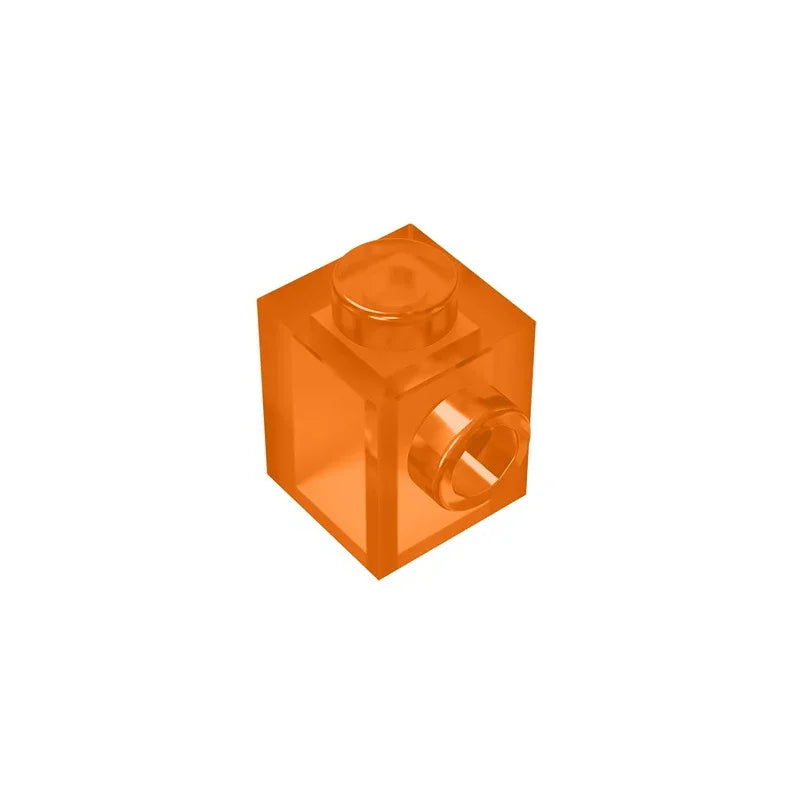 Gobricks GDS-635 BRICK 1X1 W. 1 KNOB | Single Side Bump Building Block Compatible with L detail view