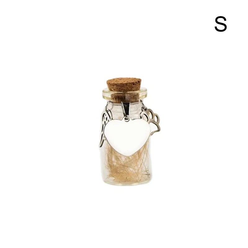 Pet Memorial Bottle For Pet Hair Dogs Cats Fur Keepsake Bottle Storage With 3 Silver alternate view