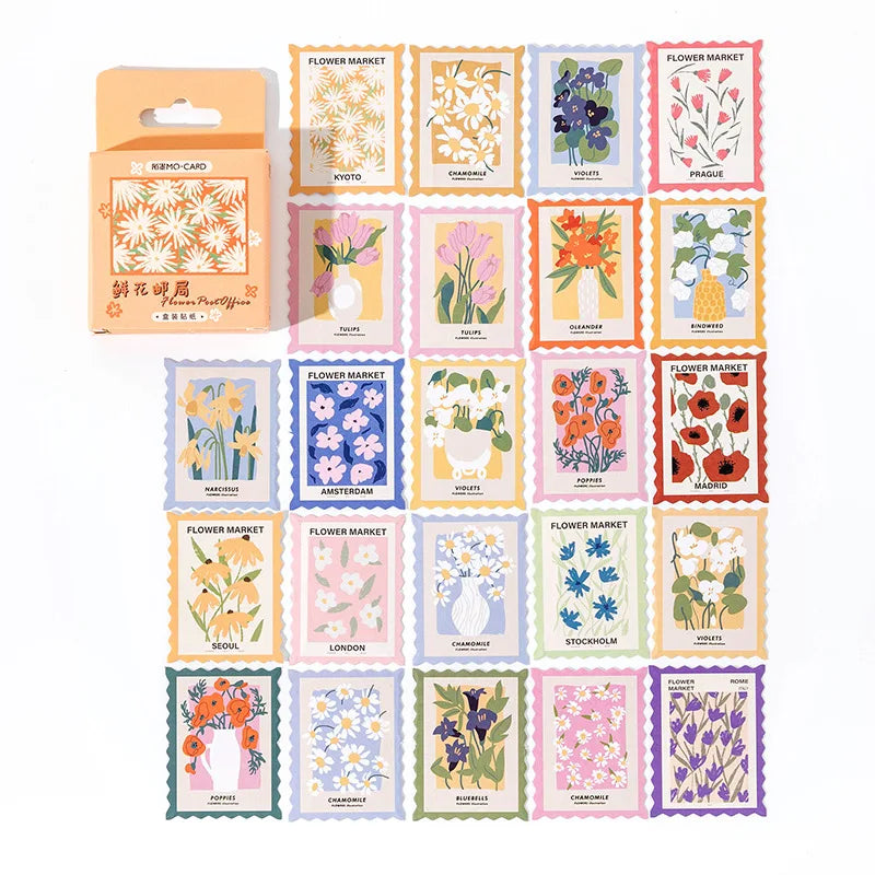 Flower Post Office Decorative Sticker Set | 46pcs Paper Stickers for Scrapbooking a additional angle